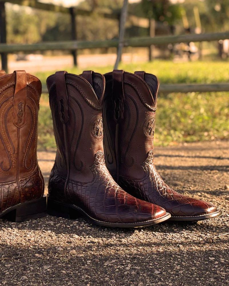 Montana Men's Cooper Western Boots-Burgundy